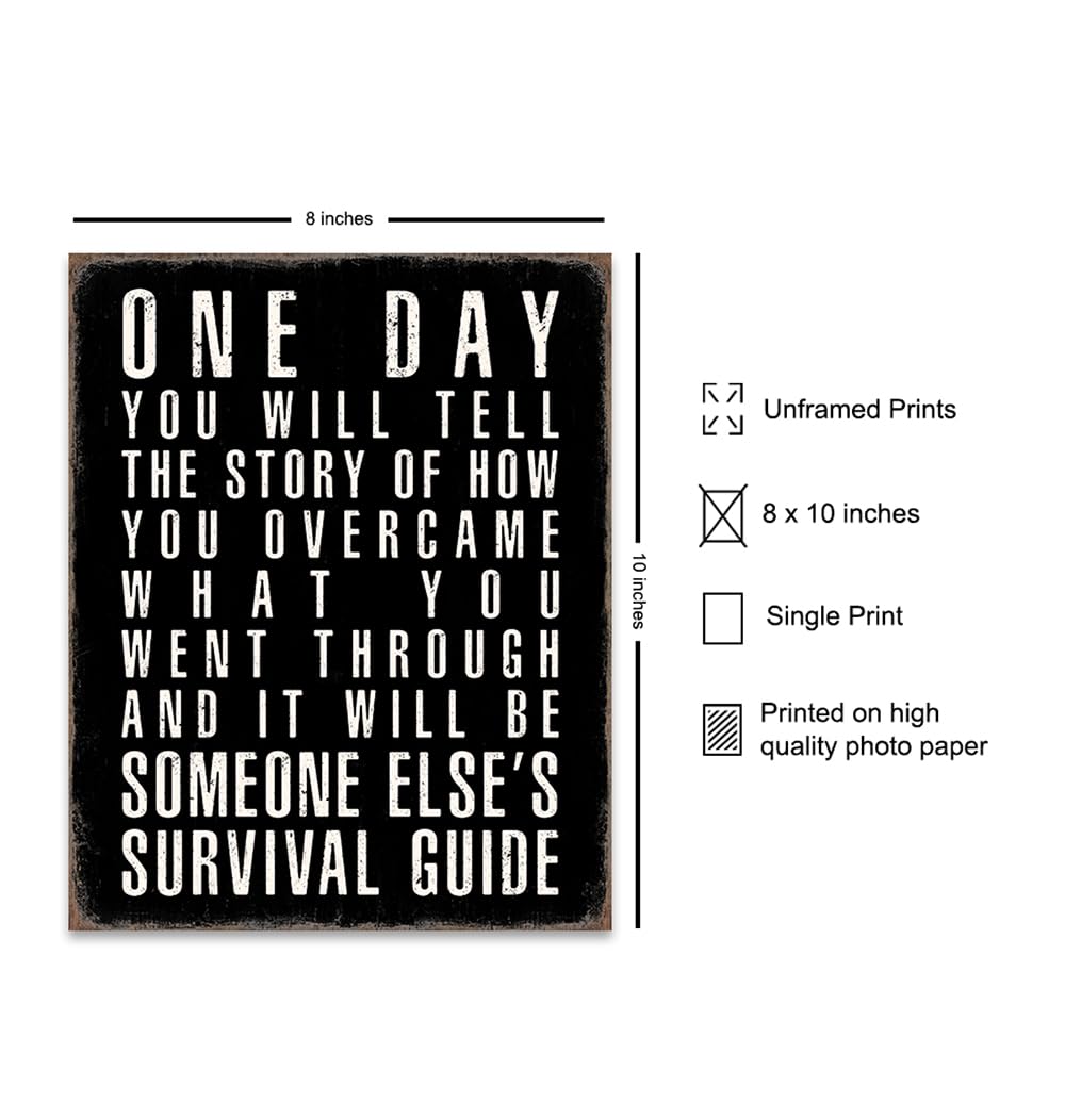 Black Office Decor Inspirational Quotes - Positive Quotes Posters for Men - Home Office Success Wall Art - executive Motivational Gifts for Him - Motivation Gym Wall Decor - Rustic small Wall Art Print