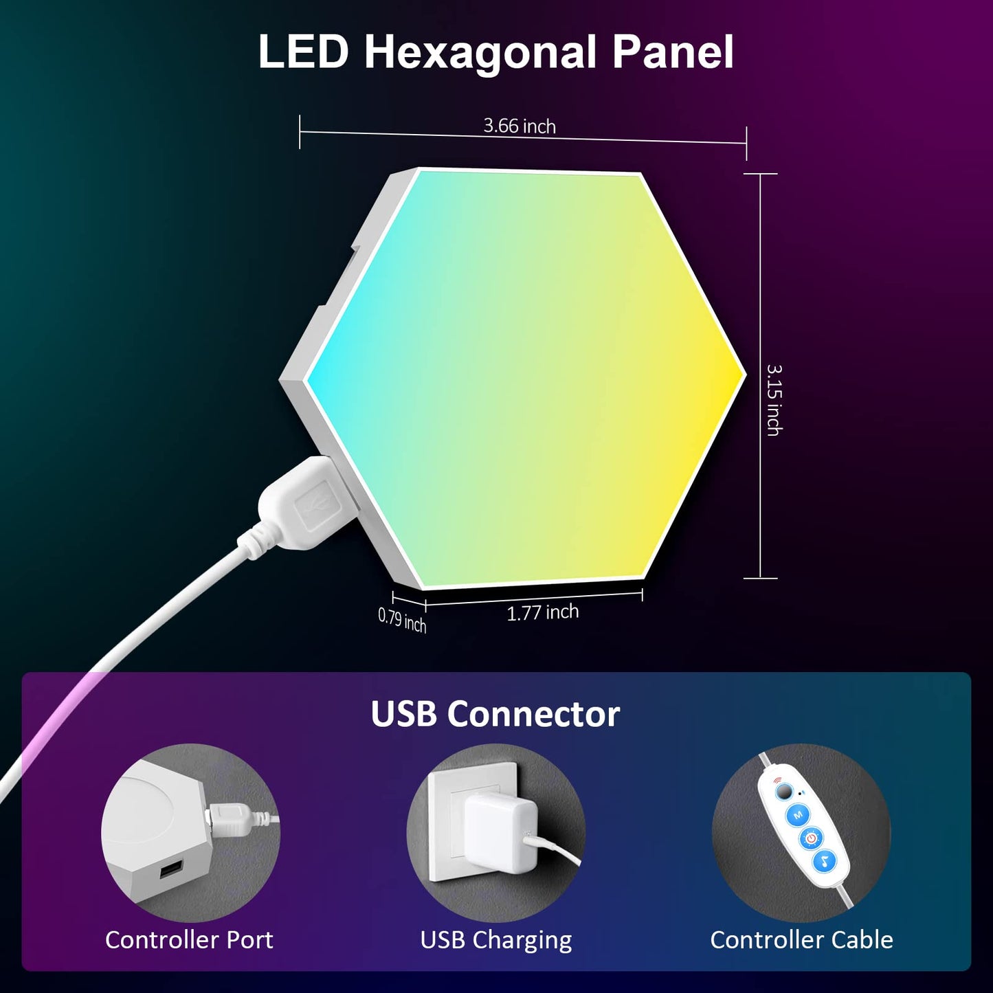 OJQ 12 Pack Hexagon Lights Wall RGB Panel - Led Lights Gifts for Men Birthday Room Decor Lamp for Bedroom Gaming Equipment Gamer Supps Honeycomb Shape Panels Hexagon Gaming Lights