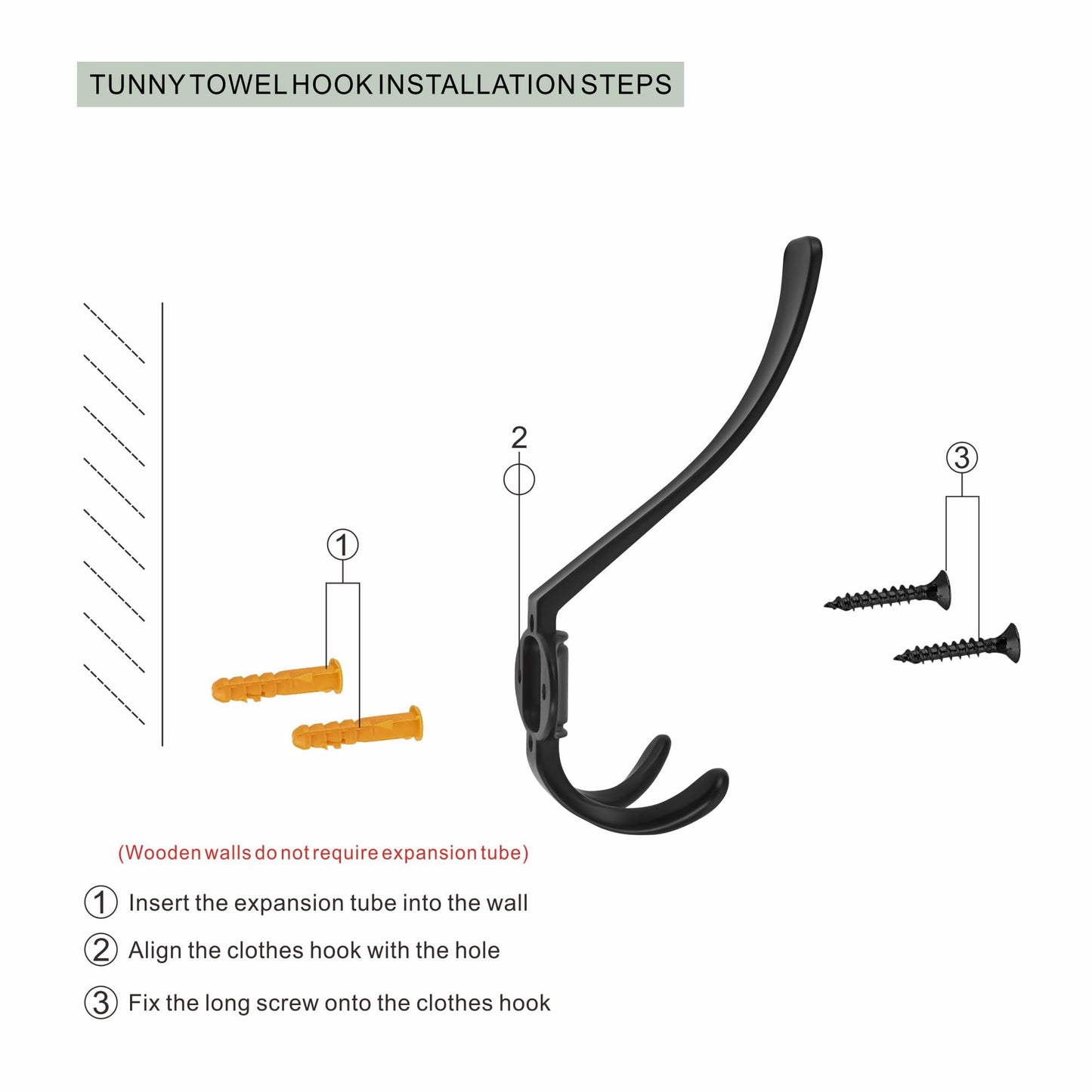 TUNNY Coat Hooks - Heavy Duty Hooks-Matte Black Coat Hooks, Pack for 3 Entry Shoe Cabinets On Door Hanger, wall Hook for Hanging Towel,Purse, Robe, Backpack, Jacket, Clothes - for Bathroom
