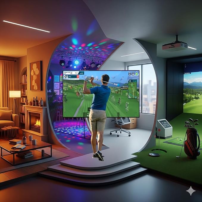 PHIGOLF Home Golf Game Simulator: Enjoy Interactive Golf with Motion Sensor & Swing Stick for Indoor & Outdoor Fun ??38,000+ Courses Worldwide, Compatible with Android, iOS, APP & E6 Connect