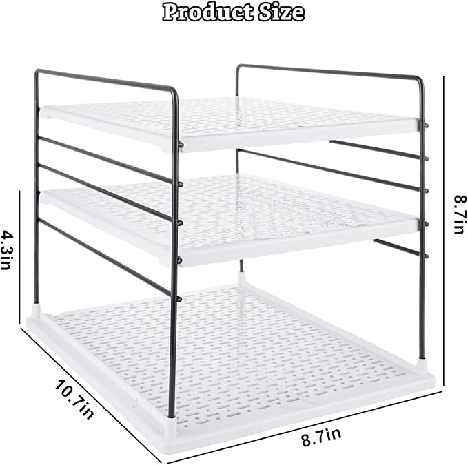 YAYODS 2 Pack Foil and Plastic Wrap Organizer, Kitchen Wrap Organizers and Storage Rack, 3 Tier Aluminum Foil Storage Organizer for Foil, Saran Wrap, 10.6 x 8.7 x 8.7 Inch