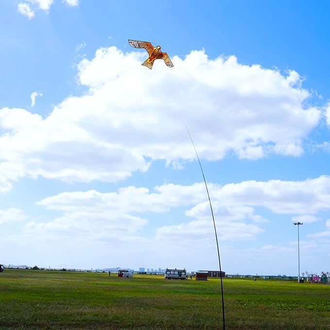 HENGDA KITE Bird Hawk Flying Kite Without Pole for Crops Farm Protector Bird Scarer Flying Kite Without Pole Yellow