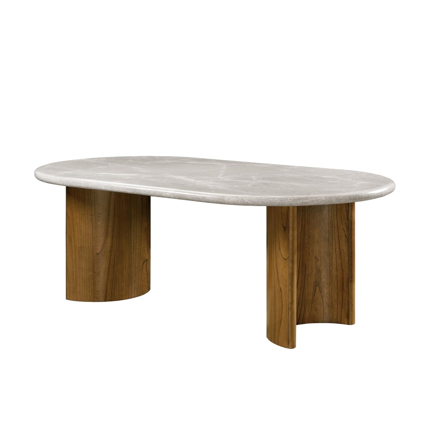 Acme Darcy Oval Dining Table in Gray and Dark Walnut