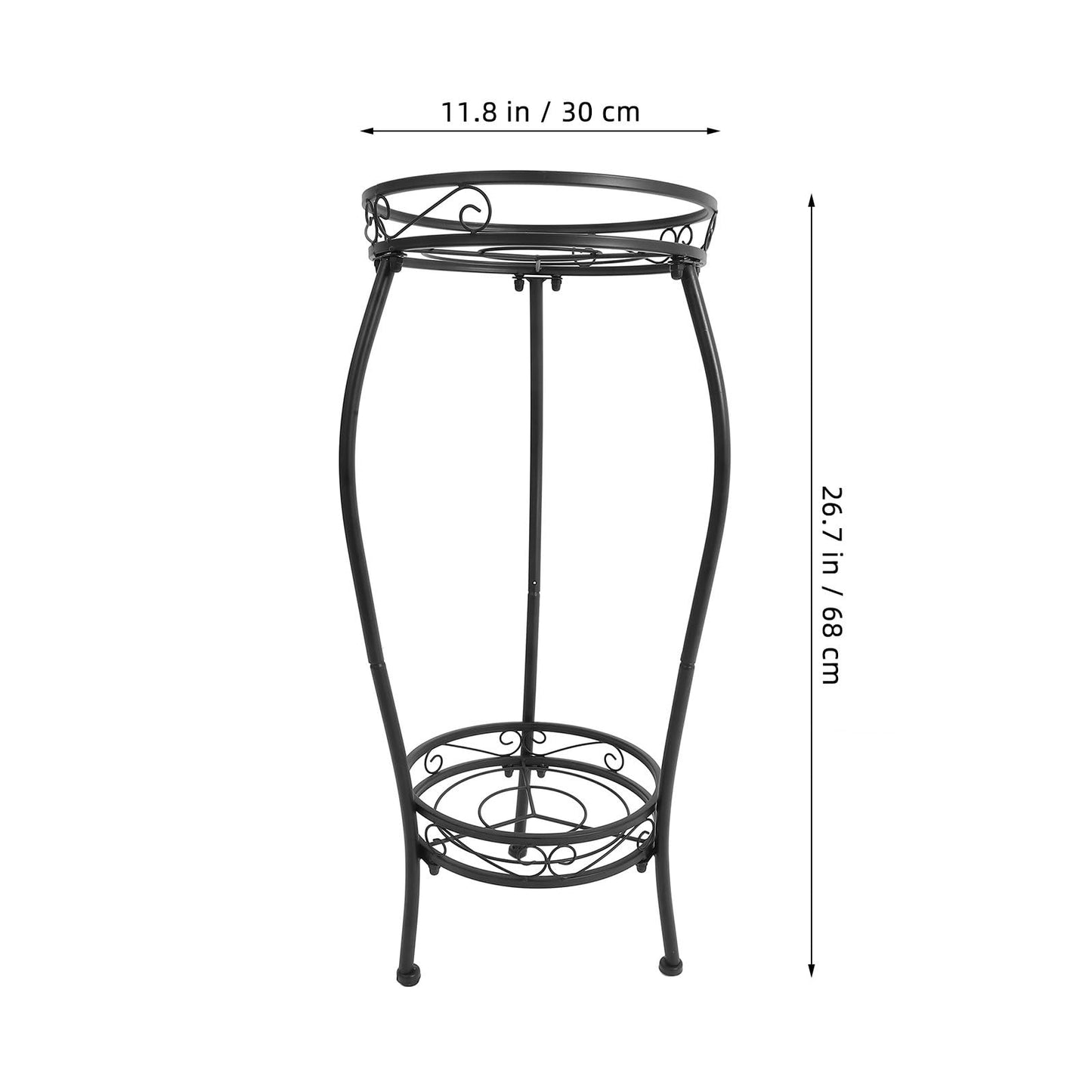 BESTonZON Iron Plant Stand Flower Pot Stool Multi-Layer Rack 30X30X68Cm for Balcony Living Room Corner, Detachable Floor-Standing Holder Suitable for Small and Large Indoor Outdoor Plants