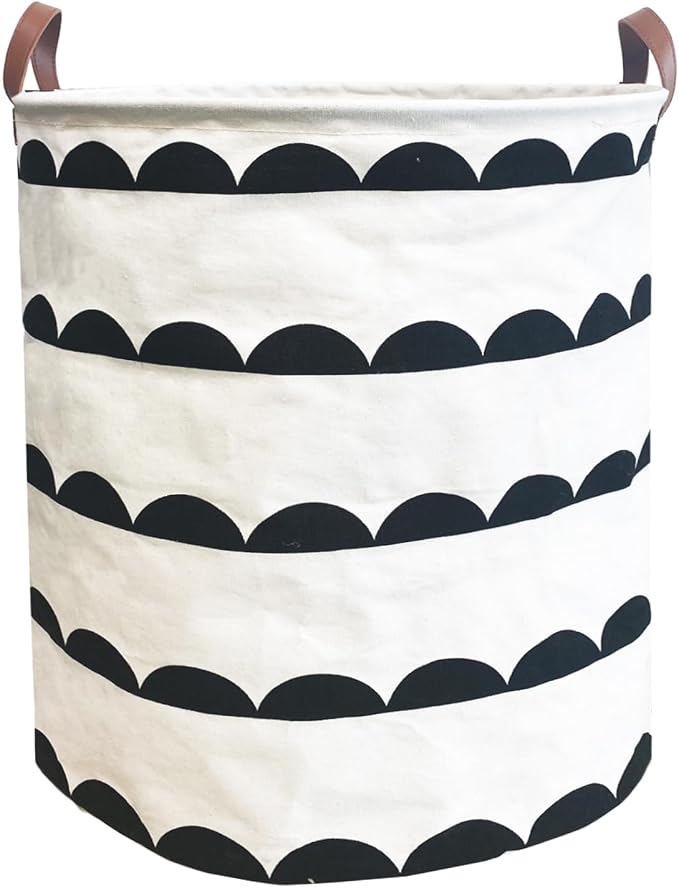 Waterproof Laundry Hamper Collapsible Laundry Basket Leather Handle Laundry Bag Large Clothes Storage Toy Organization for Bathroom Bedroom Laundryroom College Dorms (Hege-003)