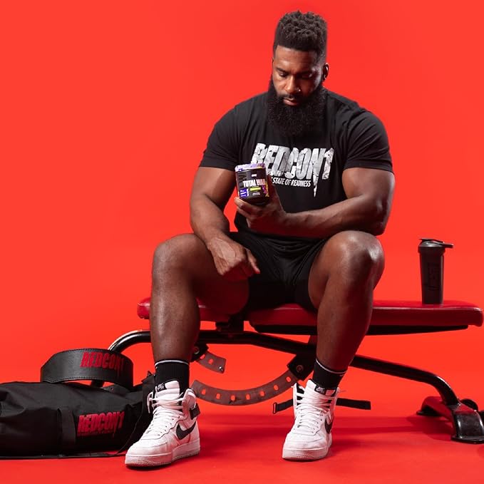 REDCON1 Total War Pre Workout, Orange Crush - Contains 320mg of Caffeine from Green Tea, Juniper & Beta Alanine - Pre Work Out with Amino Acids to Increase Pump, Energy + Endurance (30 Servings)