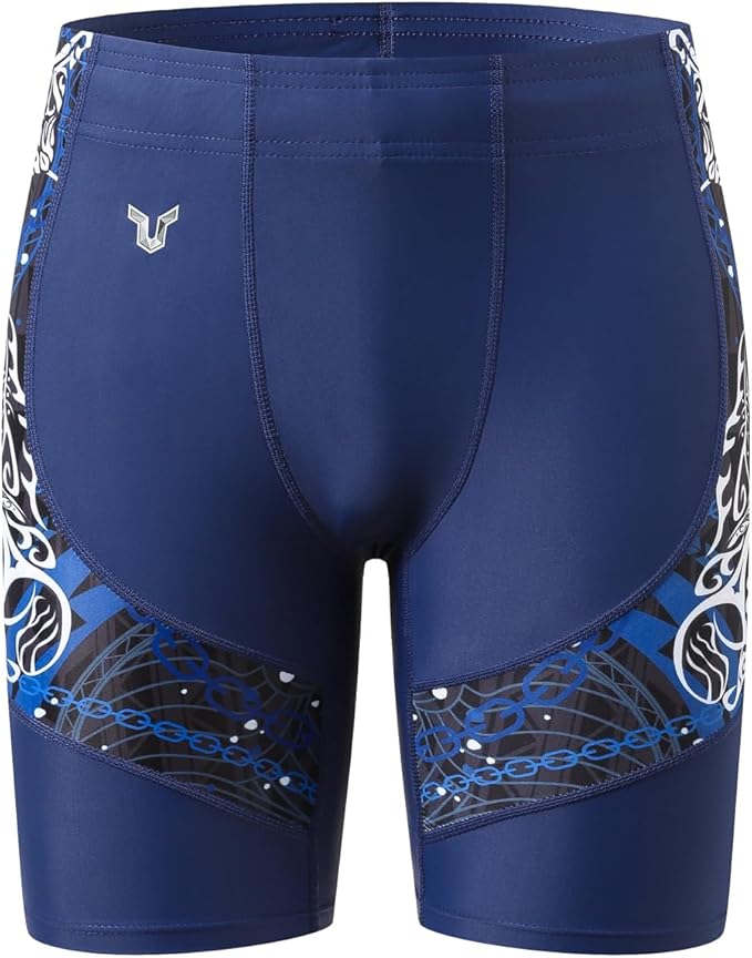 HUGE SPORTS Men's Rash Guard Swim Shorts Compression Swimming Jammer Cool Dry Active Swimsuit Workout Shorts Sports Tights