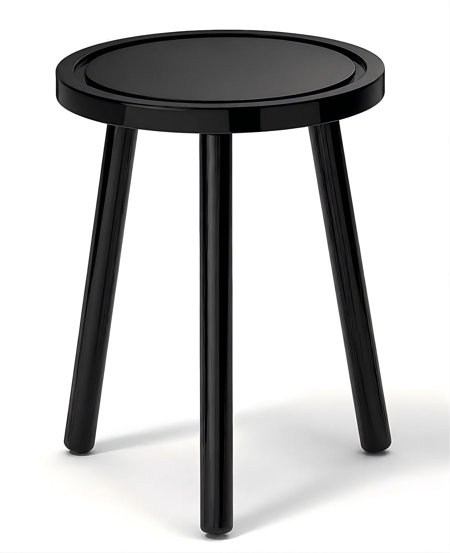 Vecxoty Wood Plant Stands Indoor, 16.7" Tall Plant Stand Outdoor Mid-Century Plant Stool, Single Plant Table Modern Small Round Side/End Table for Living Room, Balcony, Office(Black)