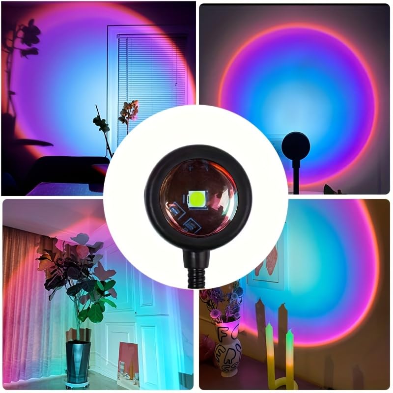 2Pcs Led Sunset Projection Lamp USB Night Light for Home Party and Bedroom Sunset Lamp Projector for Romantic Atmosphere Relaxation