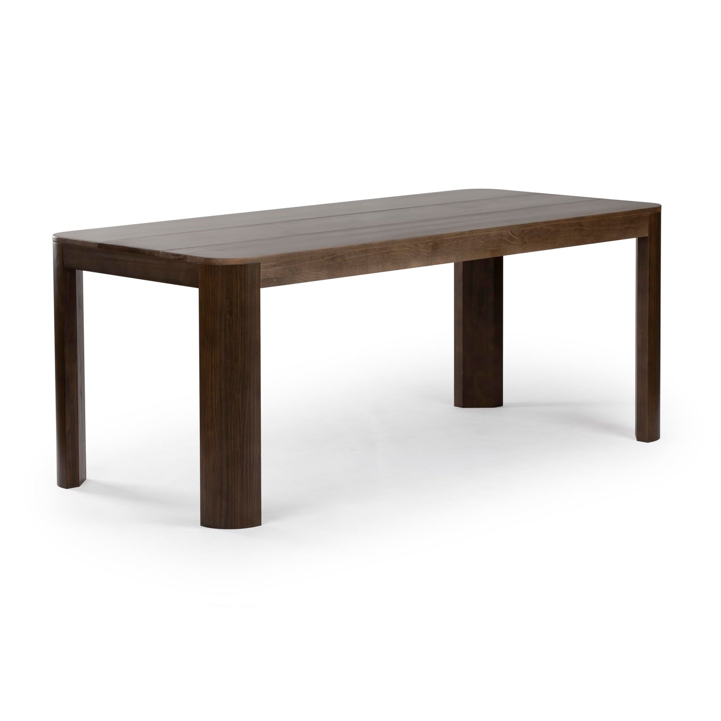 Plank+Beam Contour Dining Table, 72 Inch Solid Wood Kitchen Table, Modern Round Table for 6, Large Rectangular Kitchen & Dining Table for Home and Dining Room, Walnut
