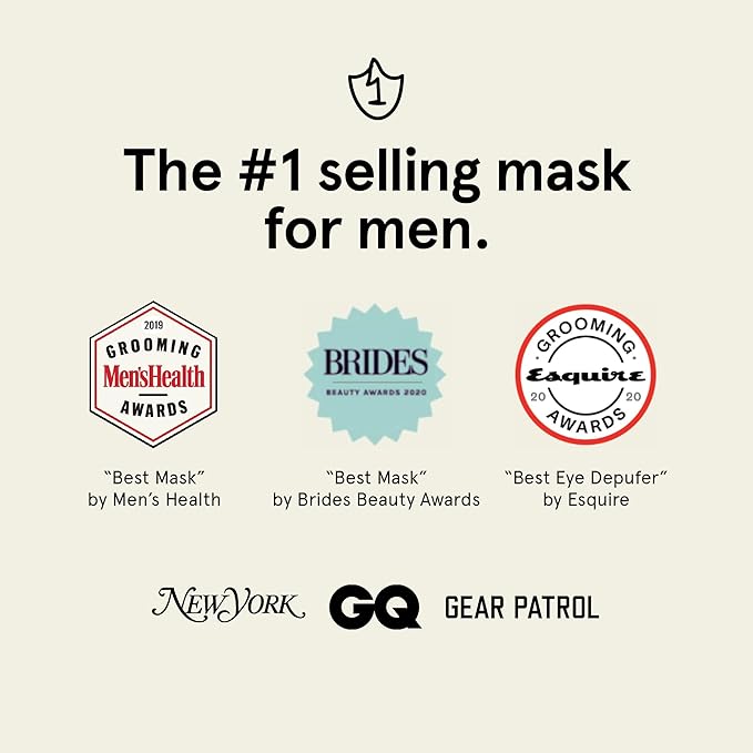 BRO MASK Korean Face Mask for Men: Premium Mens Face Mask Skin Care & Facial Anti Aging Sheet Masks with Hydrogel, Vitamin C, Hydrating Hyaluronic Acid, Hydrolyzed Collagen (2 X 4 Pack)