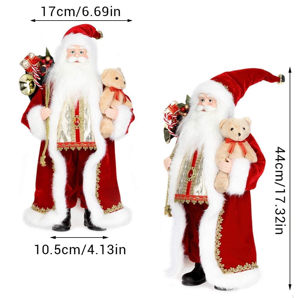 Uten 18" Santa Claus w/ Bear Christmas Decor Figure New Year/Holiday/Party/Home Decoration