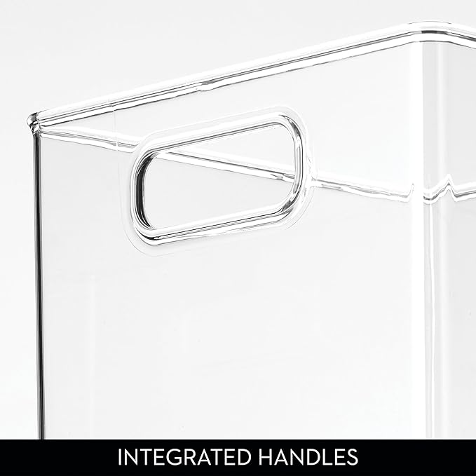 iDesign Pantry Storage Bin with Handles | Clear, For Kitchen Cabinets or Fridge, Made in USA