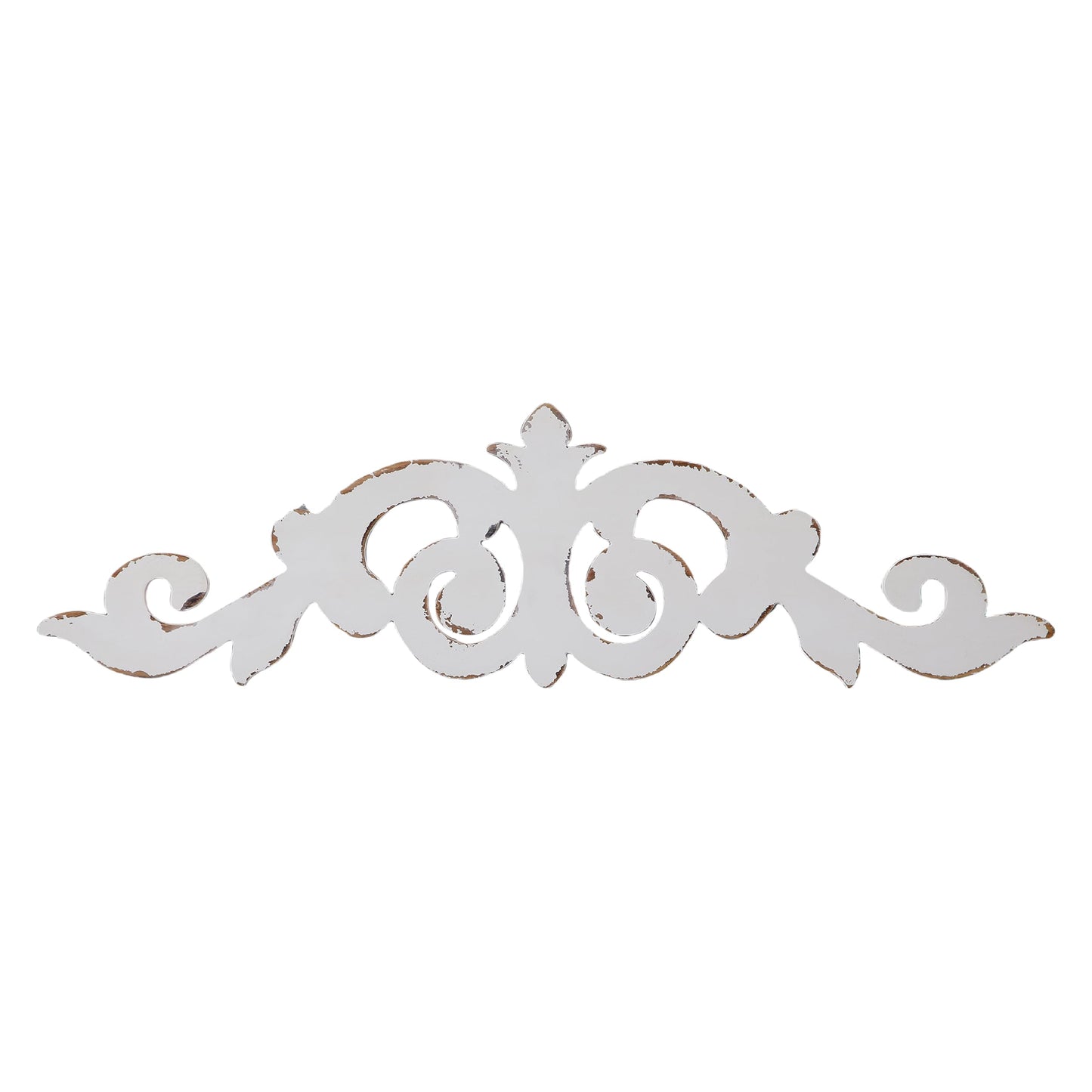 SOFE Rustic Wood Scroll Wall Decor, 35 × 10 Inches Over The Door Decor, Shabby Chic White Above Couch Wall Decorations, Large Hanging Artwork for Bedroom, Hallway Entryway