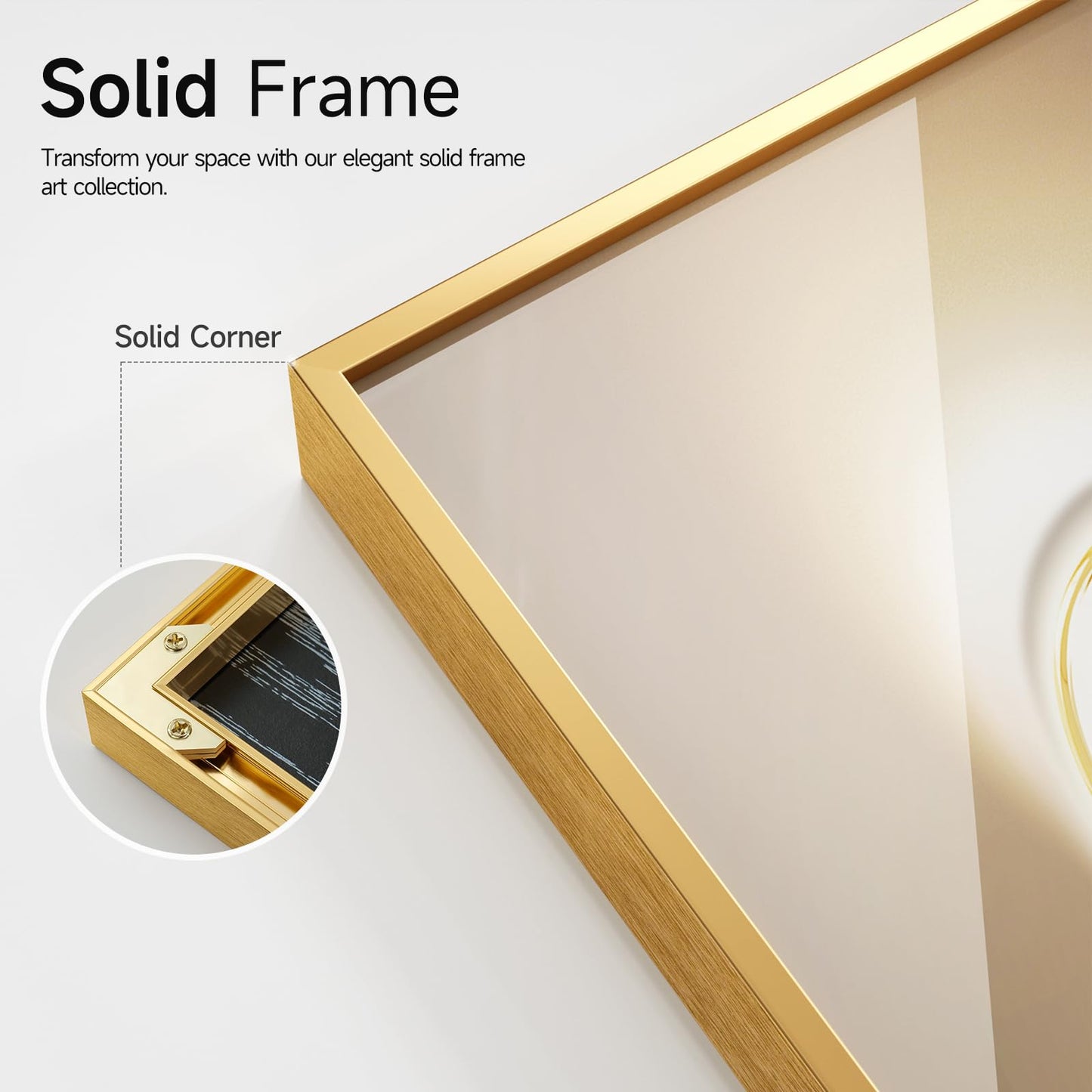 Framed Modern Luxury Gold Large Wall Art for Living Room, Set of 3 Piece Contemporary Paintings Artwork for Walls, Golden Prints with Gold Frame, Big Pictures for Hallway Office Wall Decor 24x36 Inch