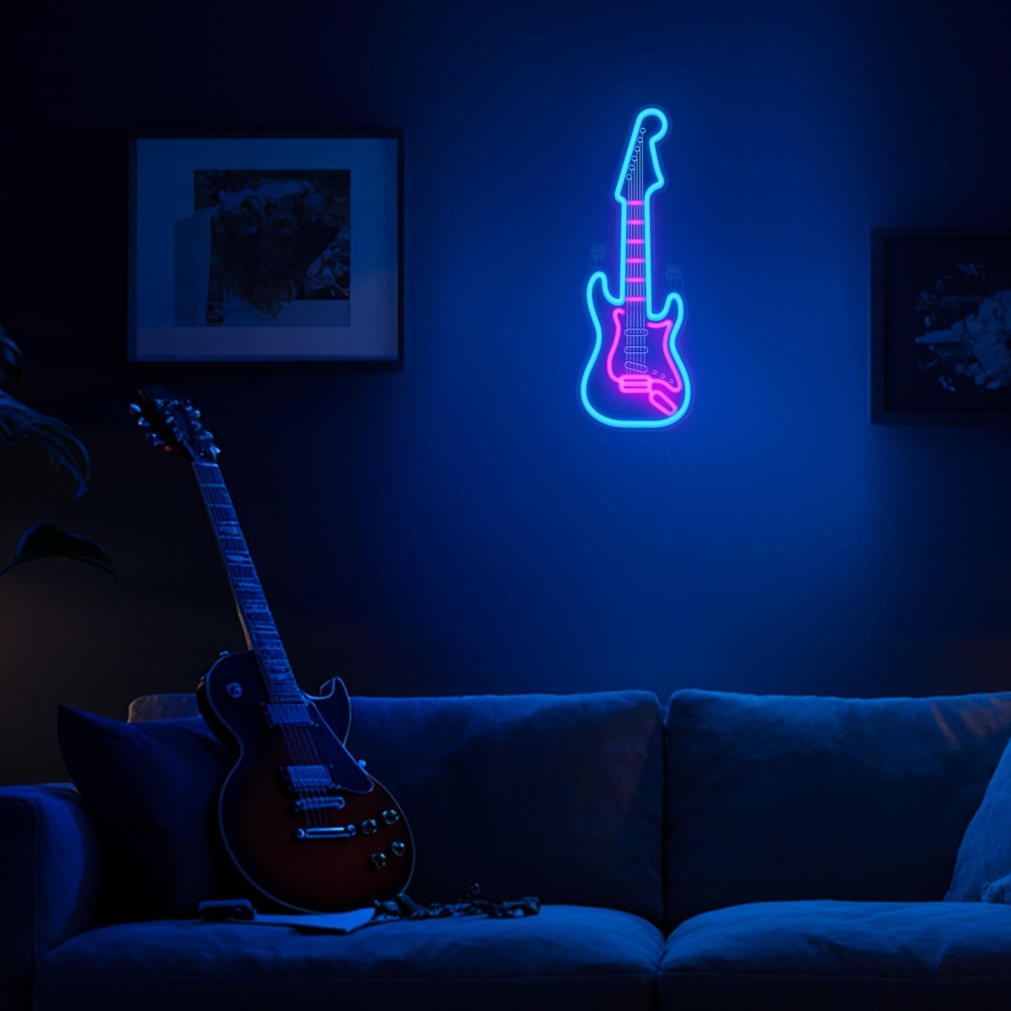 CoolGift Mart Electric Guitar Neon Light, Dimmable LED Guitar Neon Wall Sign USB Powered, Decorations for Bedroom Living Room Man Cave Music Studio, Gift for Guitar Players Guitarists Music Lovers