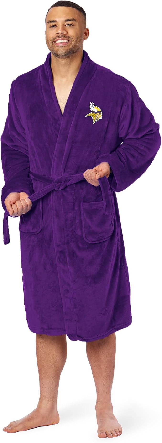NFL Adult Unisex Silk Touch Bathrobe, Officially Licensed Loungewear, Soft Plush Polyester