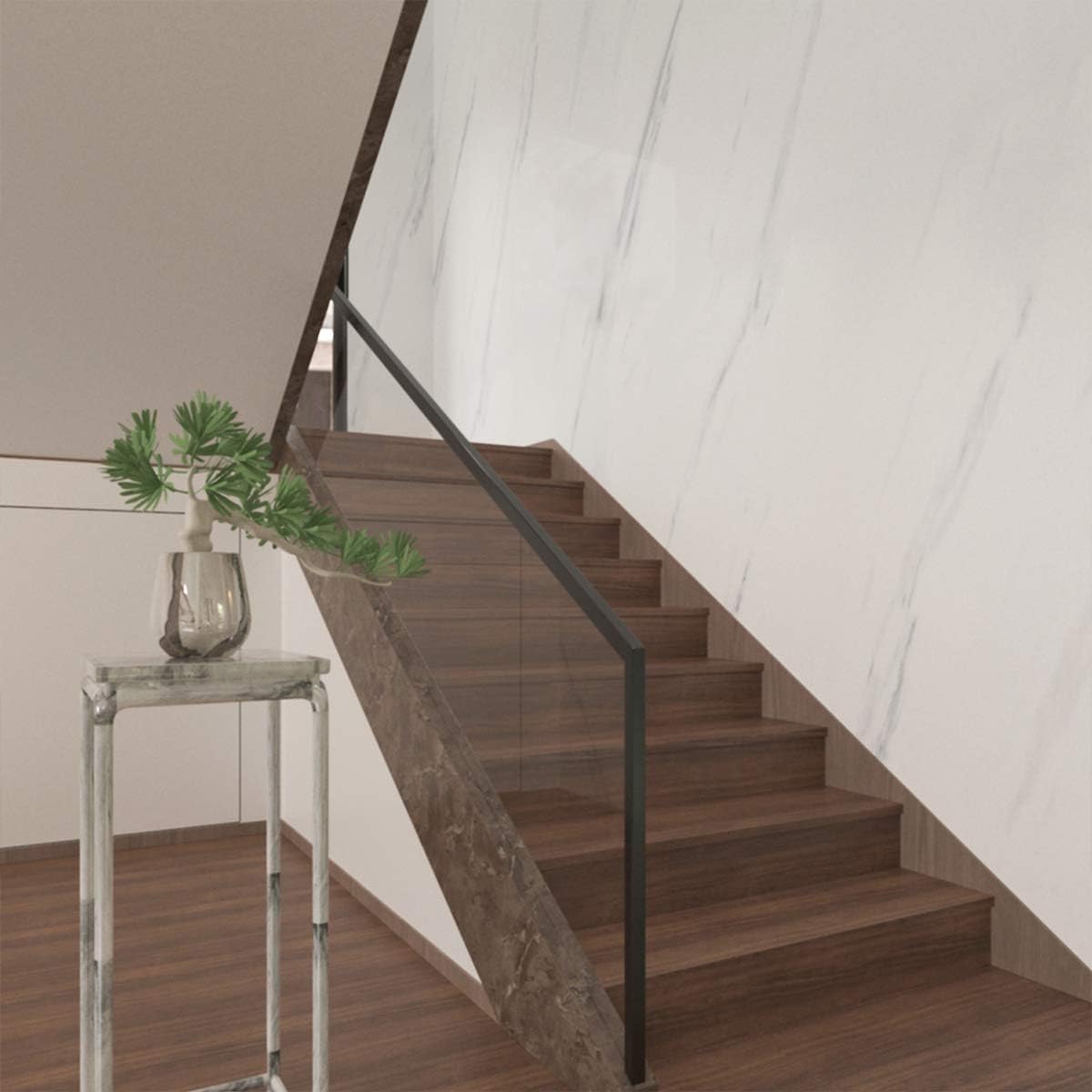 Large White Marble Granite Wallpaper Peel Stick Thicken 48x197inch Waterproof Furniture Sticker Self-Adhesive Contact Paper Marble Vinyl Wrap for Countertop Fireplace Backsplash DIY Wall Sticker