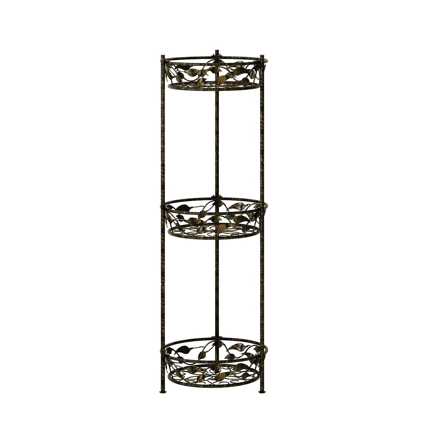 Kaelidra Plant Stand, Metal Plant Stand for Indoor Outdoor, Heavy Duty Tall 3 Tiers Plant Shelf for Multiple Plants Pots, Flower Pot Stand for Home, Patio & Garden (Copper)
