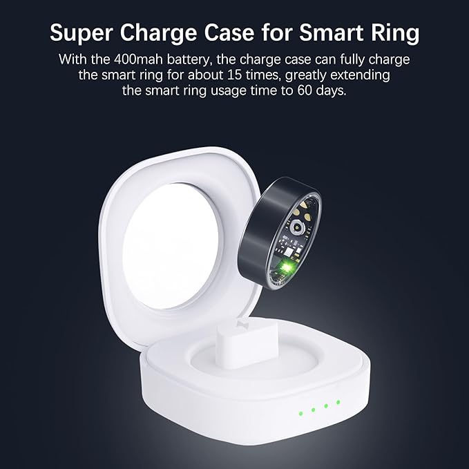 Smart Health Rings for Women Men, Fitness Tracker with Heart Rate, Blood Oxygen, HRV, Sleep Tracker, Step Tracker, No Subscription Fee, IP68 Waterproof Smart Ring for iphone & Android (Black 9#)