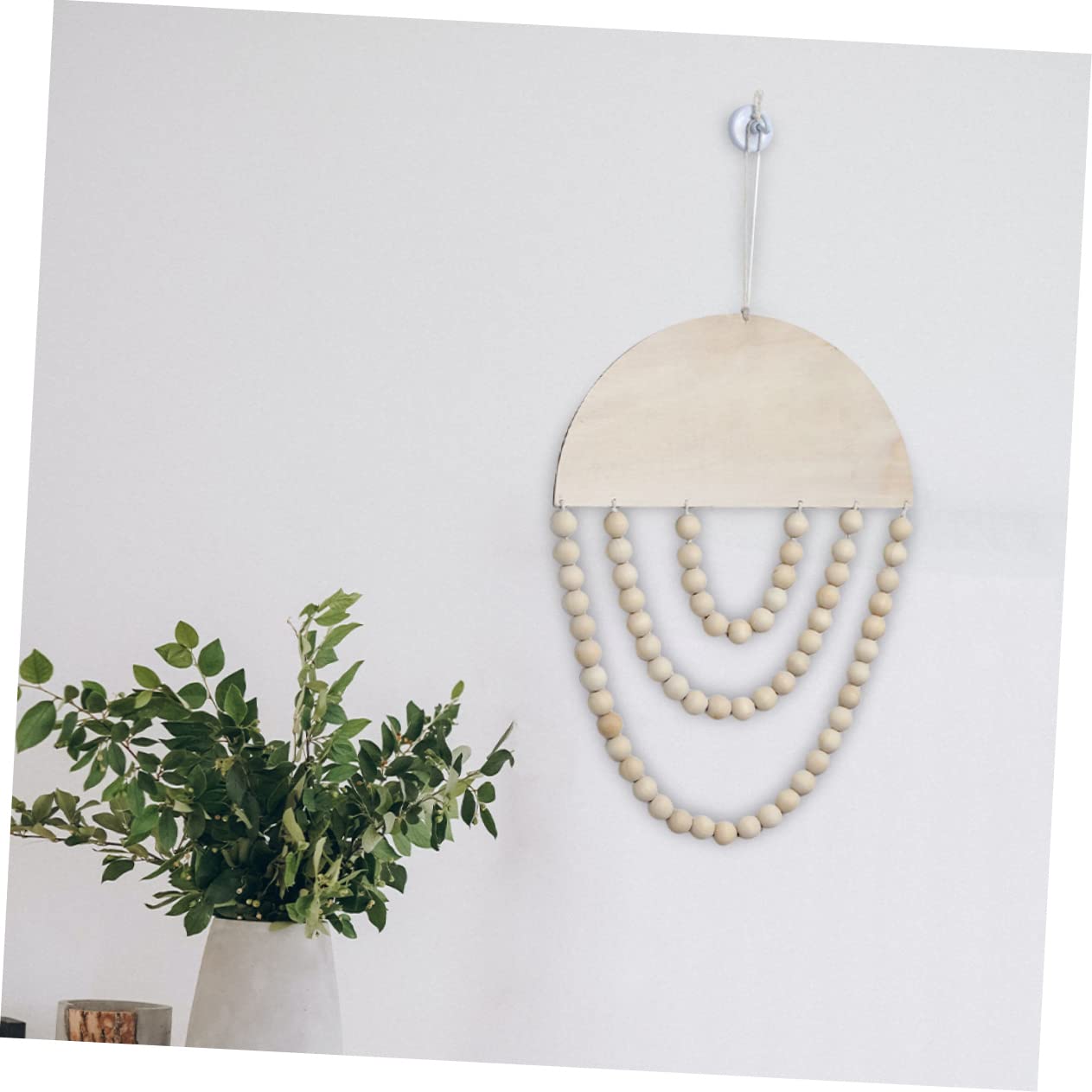 IMIKEYA Bohemian Wooden Bead Wall Hanging Decor Indoor Wall Art Pendant for Bedroom and Living Room Creative Handcrafted Warm Design
