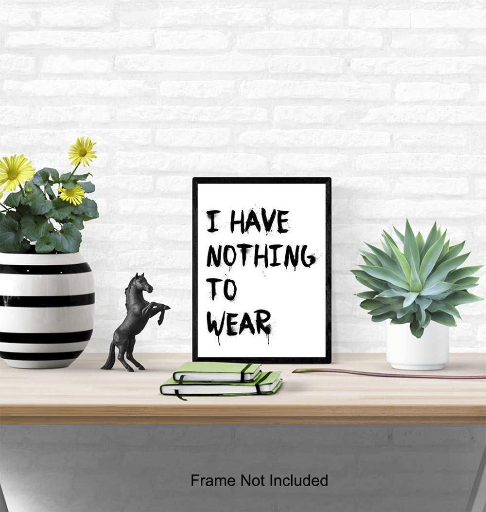 Fashion Art Print Typography - Funny Typography Wall Art Poster - Chic Modern Home Decor for Bedroom, Bathroom - Great Gift for Women, Fashionistas, Designer Fashion Fans - 8x10 Photo - Unframed