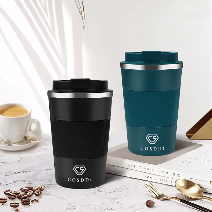 CS COSDDI 12 oz Stainless Steel Vacuum Insulated Tumbler - Coffee Travel Mug Spill Proof with Lid - Coffee Cups for Keep Hot/Ice Coffee,Tea and Beer