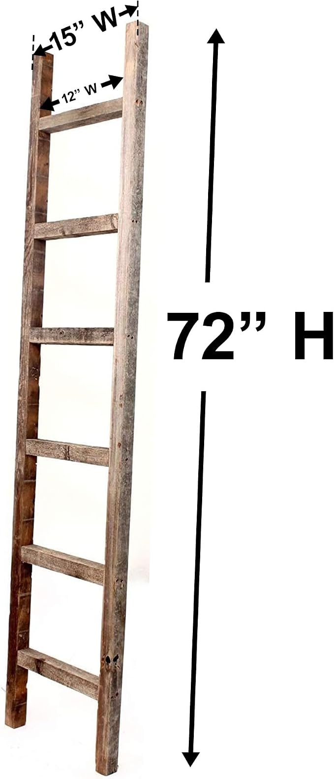 BARNWOODUSA Rustic Farmhouse Decorative Ladder - Our 6 ft Ladder can be Mounted Horizontally or Vertically and is Crafted from Upcycled Wood No Assembly Required Red