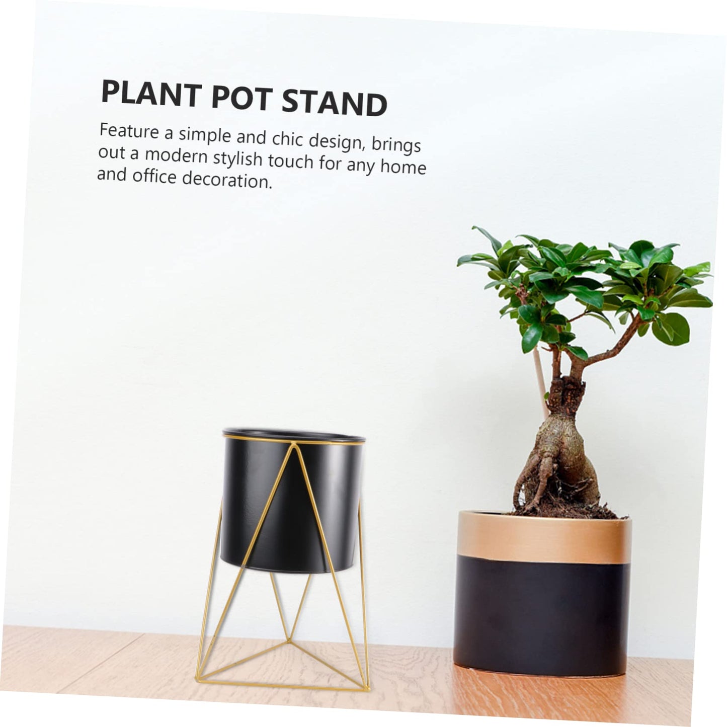 Sosoport Elegant Iron Art Flowerpot Stand Rustic Vintage Style Plant Pot Rack Succulent Bonsai Displays