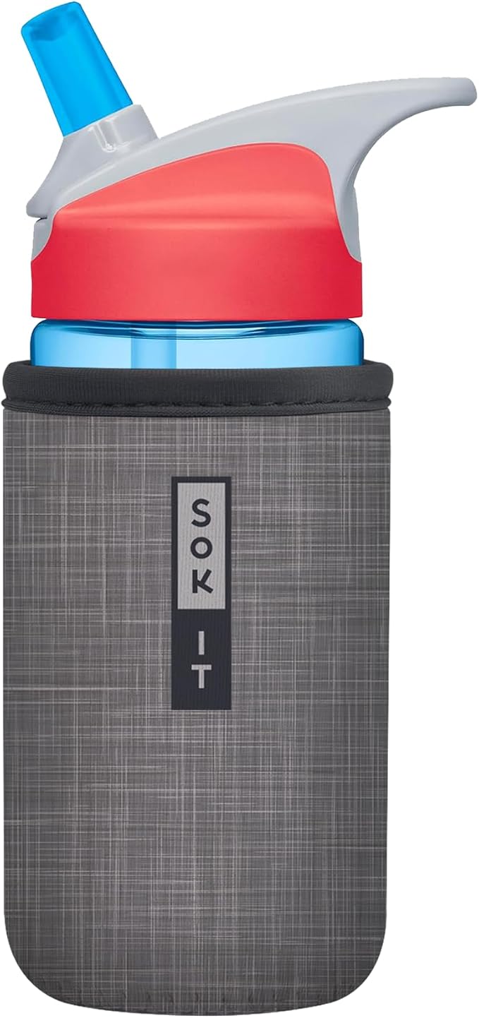 Sok It BotlSok Water Bottle Sleeve Insulated Neoprene Cover (Anthracite, Fits 12oz CamelBak or Nalgene)