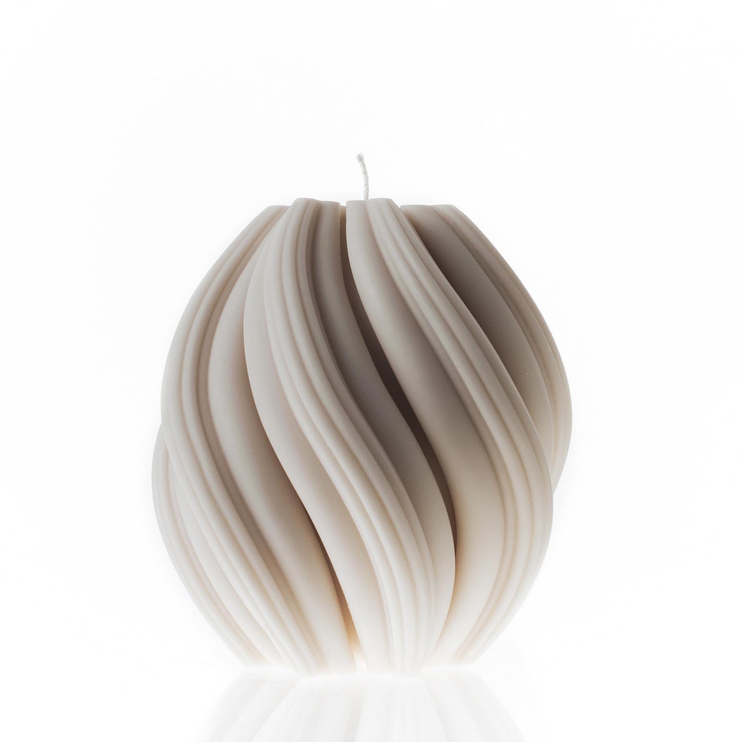 LAWA Swirl Candle - Beautiful Handmade Pillar Soy Wax Twirl Elegant Bubble Aesthetic Candle Housewarming Gift Home Room Shelf Decor Idea Spiral (White, Small)