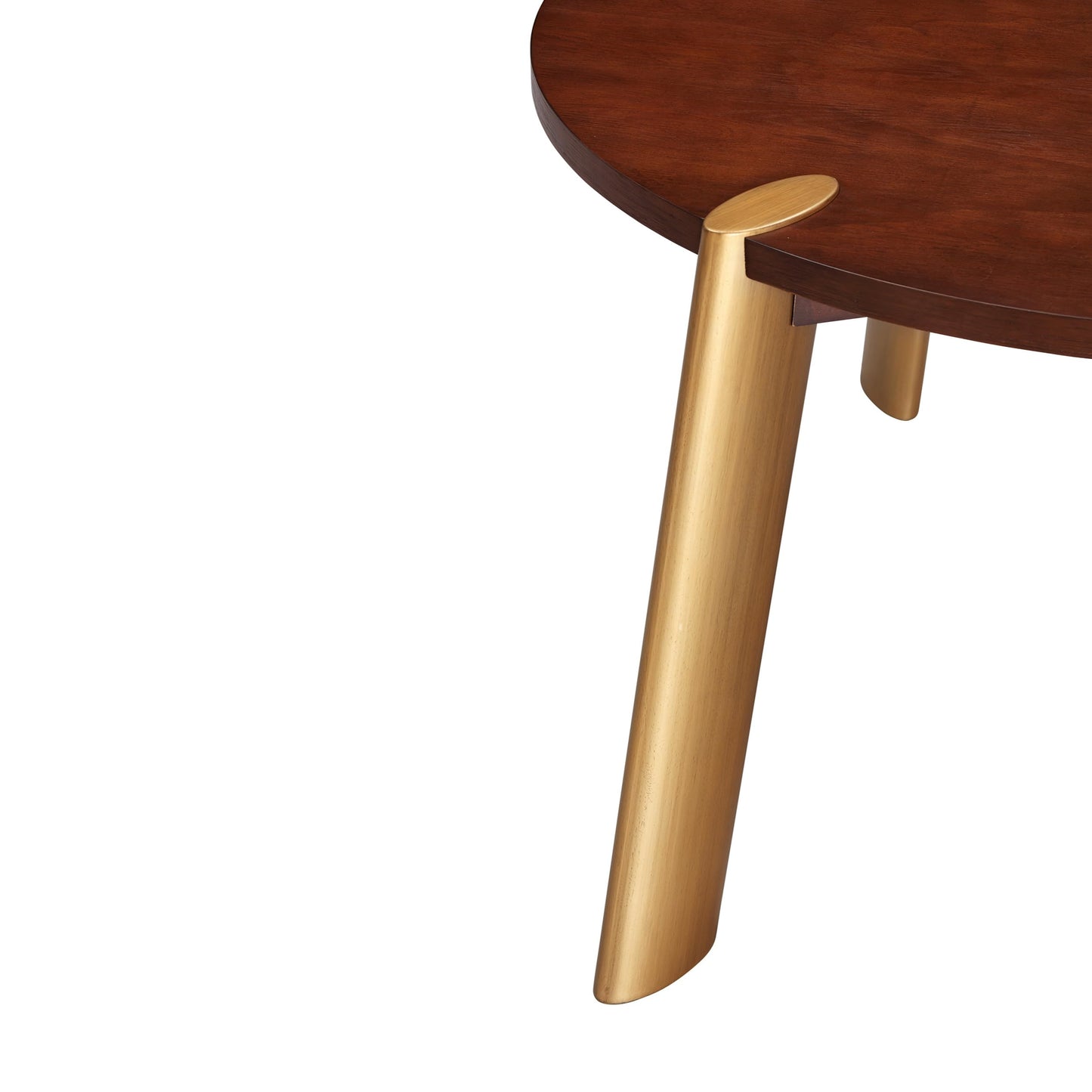 NTC Tribase 47 Inch Modern Design, Round Dinner Table for Dining Room, Living Room Furniture, Effortless Assembly, Dark Walnut