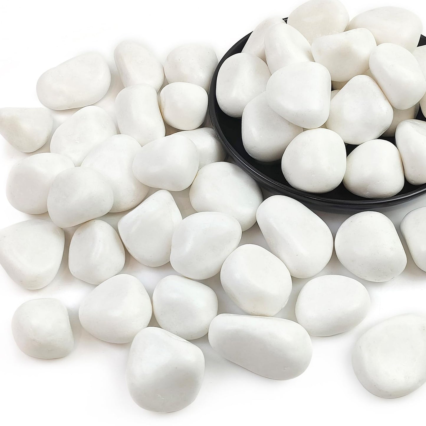 SHIZWU 10lbs White Rocks for Landscaping,1-2 Inch Decorative Pebbles for Plants,River Rocks for Backyard,Flower Beds, Indoor Fountains, Paths, Aquarium Vase,Outdoor Garden