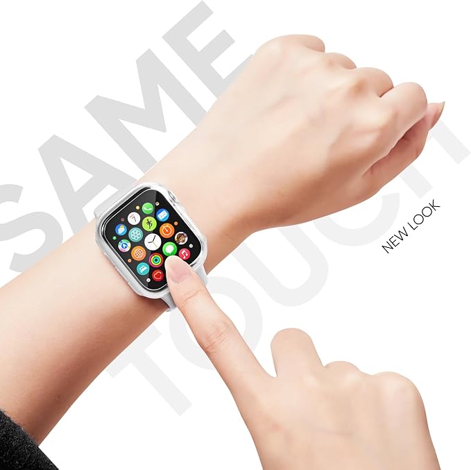 Compatible for Apple Watch Series 11 10 Band 46mm and Case with Screen Protector, Soft Silicone Sport Strap Bands and Protective Cover with Tempered Glass for iWatch Series 11 10