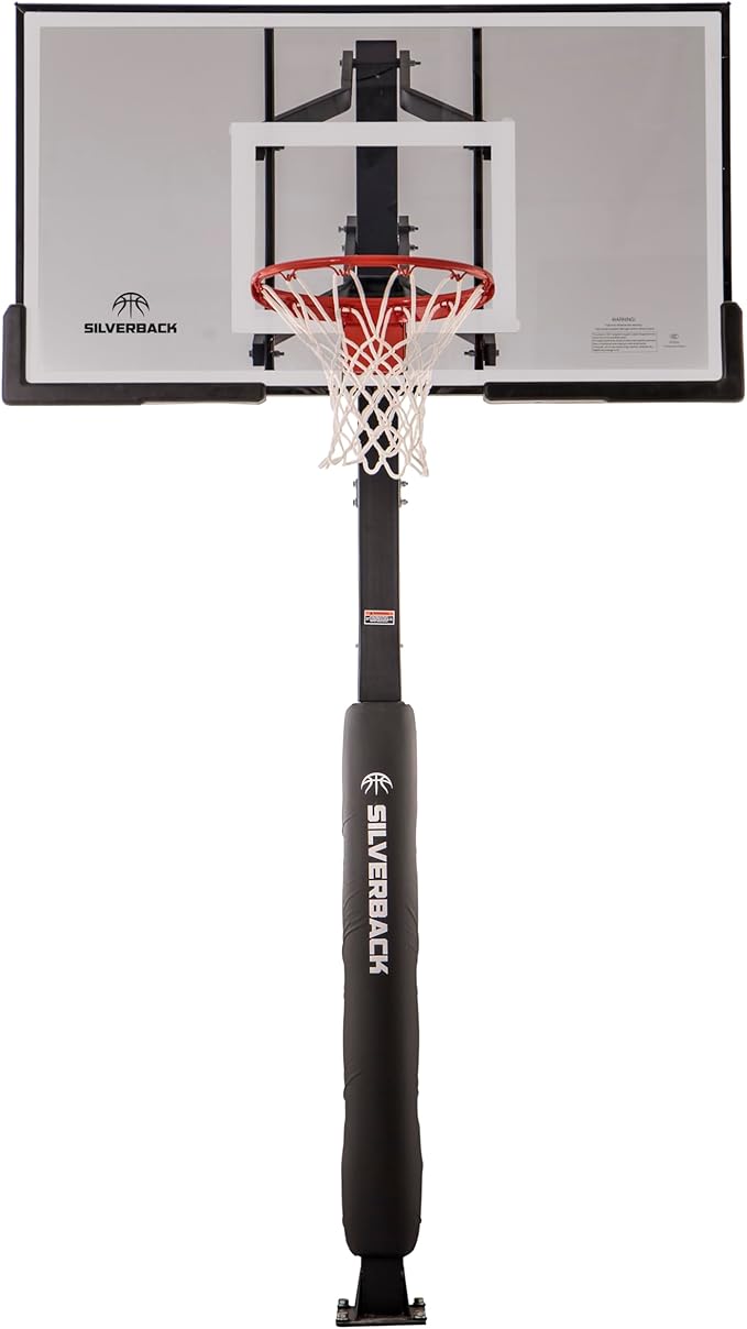 Silverback In-Ground Basketball Hoops, Adjustable Height Tempered Glass Backboard and Pro-Style Flex Rim. - Multiple Styles Available