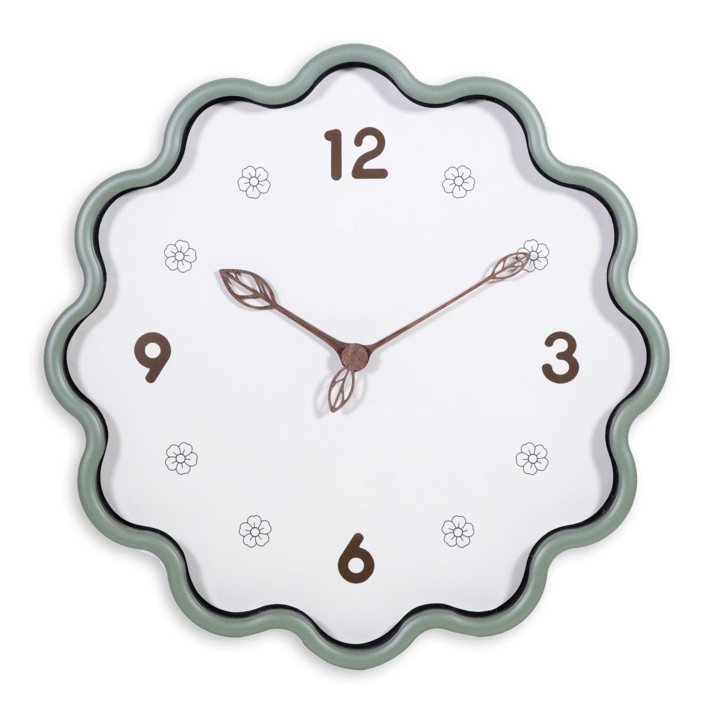 QIYAODECO Wall Clock, Modern Small Wall Clocks Battery Operated 14 Inch, Silent Non-Ticking Analog Classic for Office, Home, Living Room, Bathroom, Kitchen, Bedroom, School(Light Green)