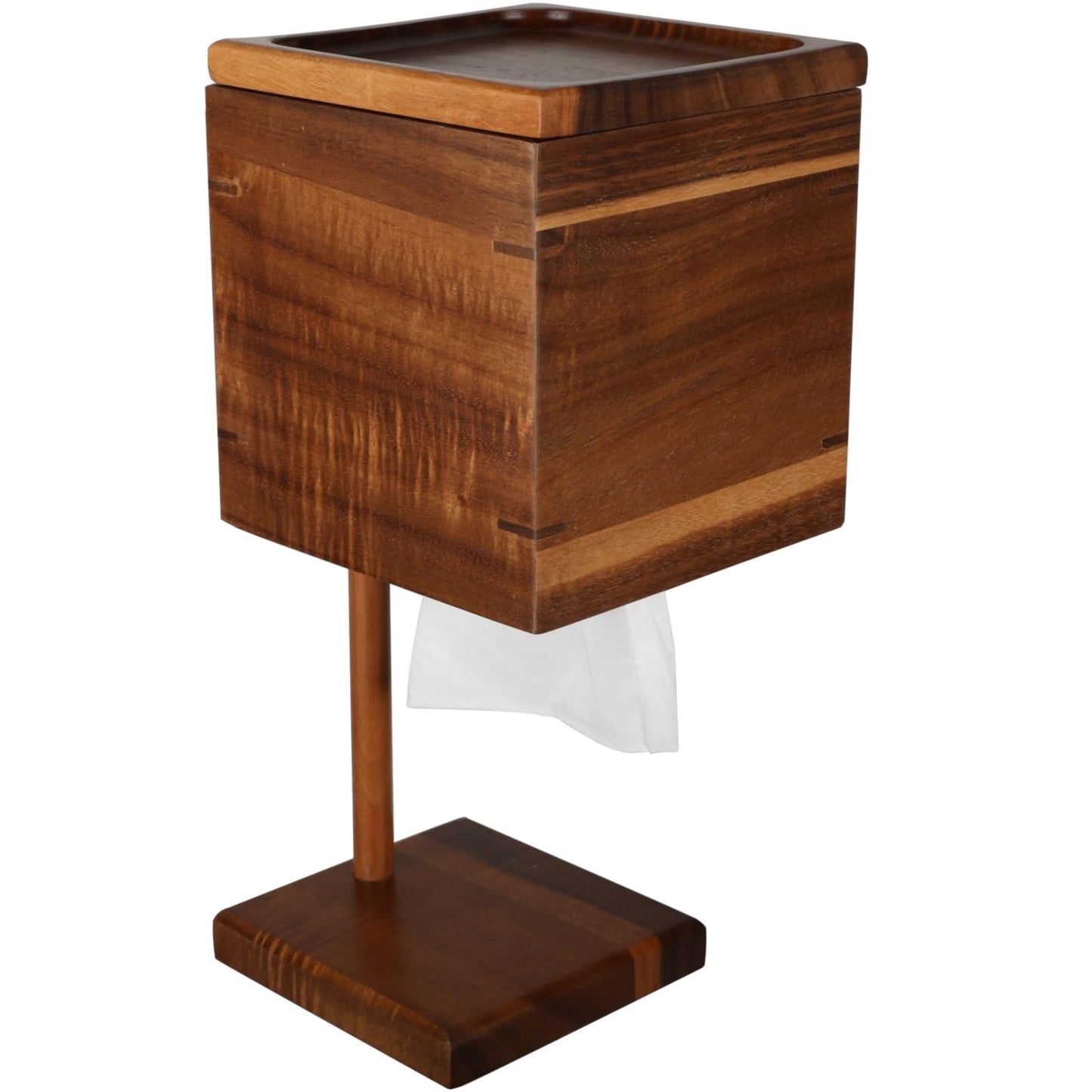 Wooden Tissue Box Cover Square - Acacia Wood Tissue Box Holder, Toilet Paper Holder Stand, Countertop Bathroom Accessories for Rustic or Modern Home