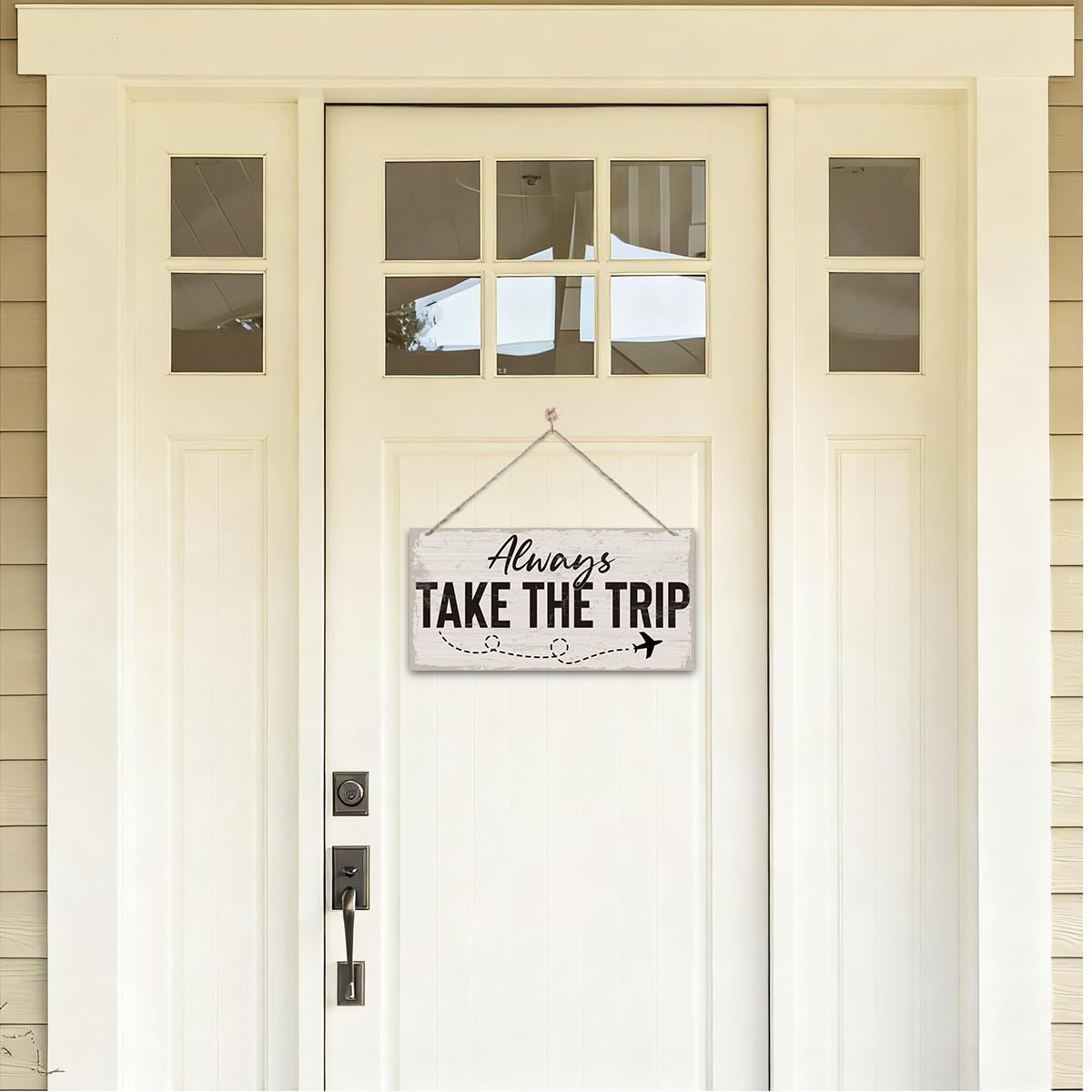 Traveler Theme Wooden Hanging Sign, Always Take The Trip, Inspirational Gift, Adventurer Gift, Inspirational Wooden Hanging Wall Decoration, Funny Home Wall Decor 7x14 Inches