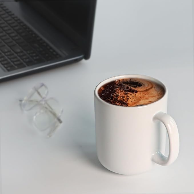 harebe 20 OZ Large Coffee Mug, Smooth Ceramic Tea Cup for Office and Home, Big Capacity with Handle, White