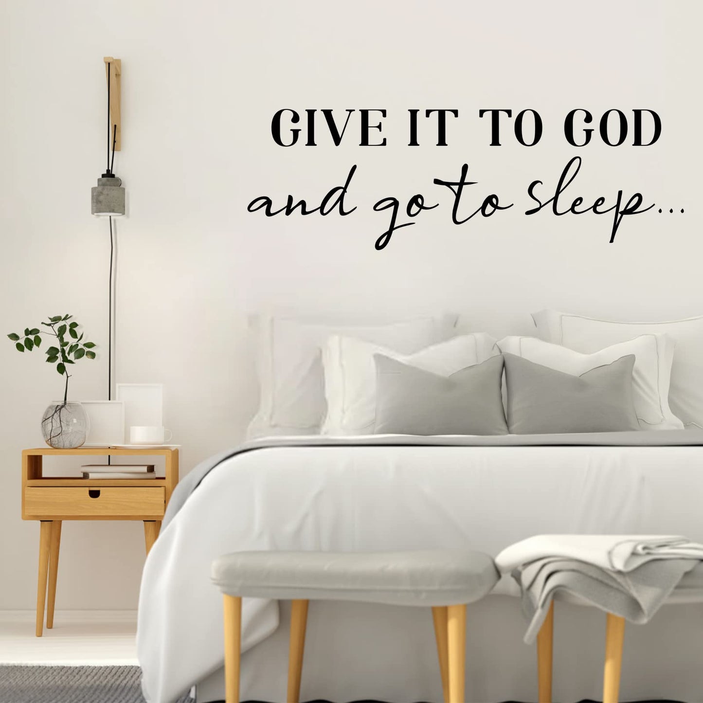 SUPERDANT Wall Decals Give It to God Quotes Wall Stickers Vinyl Art Decor Stickers DIY Saying Vinyl Art Decal Sticker Home Decoration for Living Room Bedroom Kitchen School Dormitory Wallpaper Decor