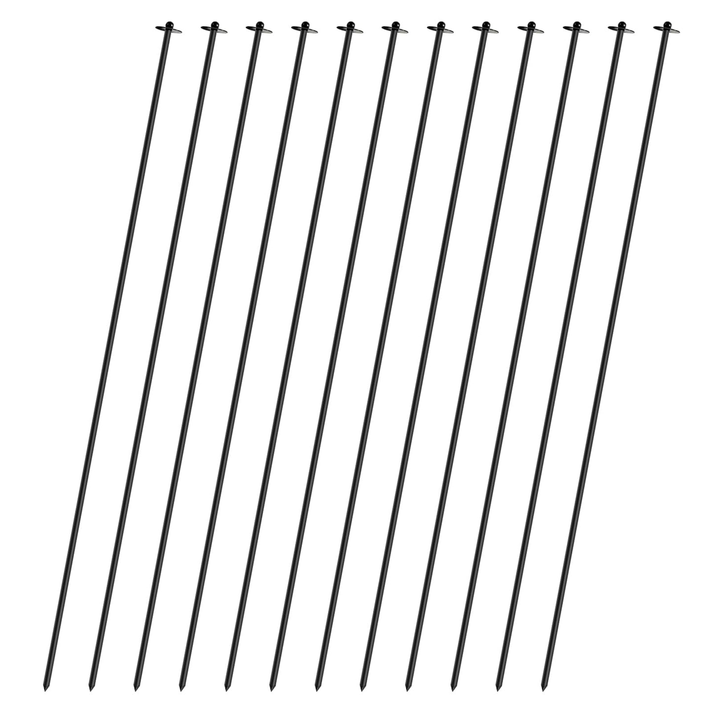 JPOIP 72 Inch Garden Stake Netting Support, Black Heavy Duty Powder Coated Steel Frame for Garden Fencing, Plant & Crop Protection from Wildlife (6 Sets)