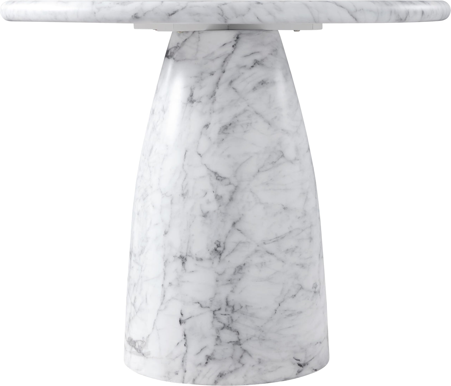 Meridian Furniture 700White-T Cosenza Collection Art Deco 36" Indoor/Outdoor Concrete Dining Table with White Marble Finish, 36" W x 36" D x 30" H, White