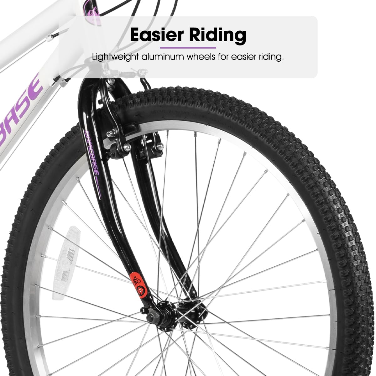 HILAND Bamcbase Womens Mountain Bike, 26 Inch 18 Speeds Hybrid Commuter Bicycle for Adults, Sport Hardtail Trail MTB White