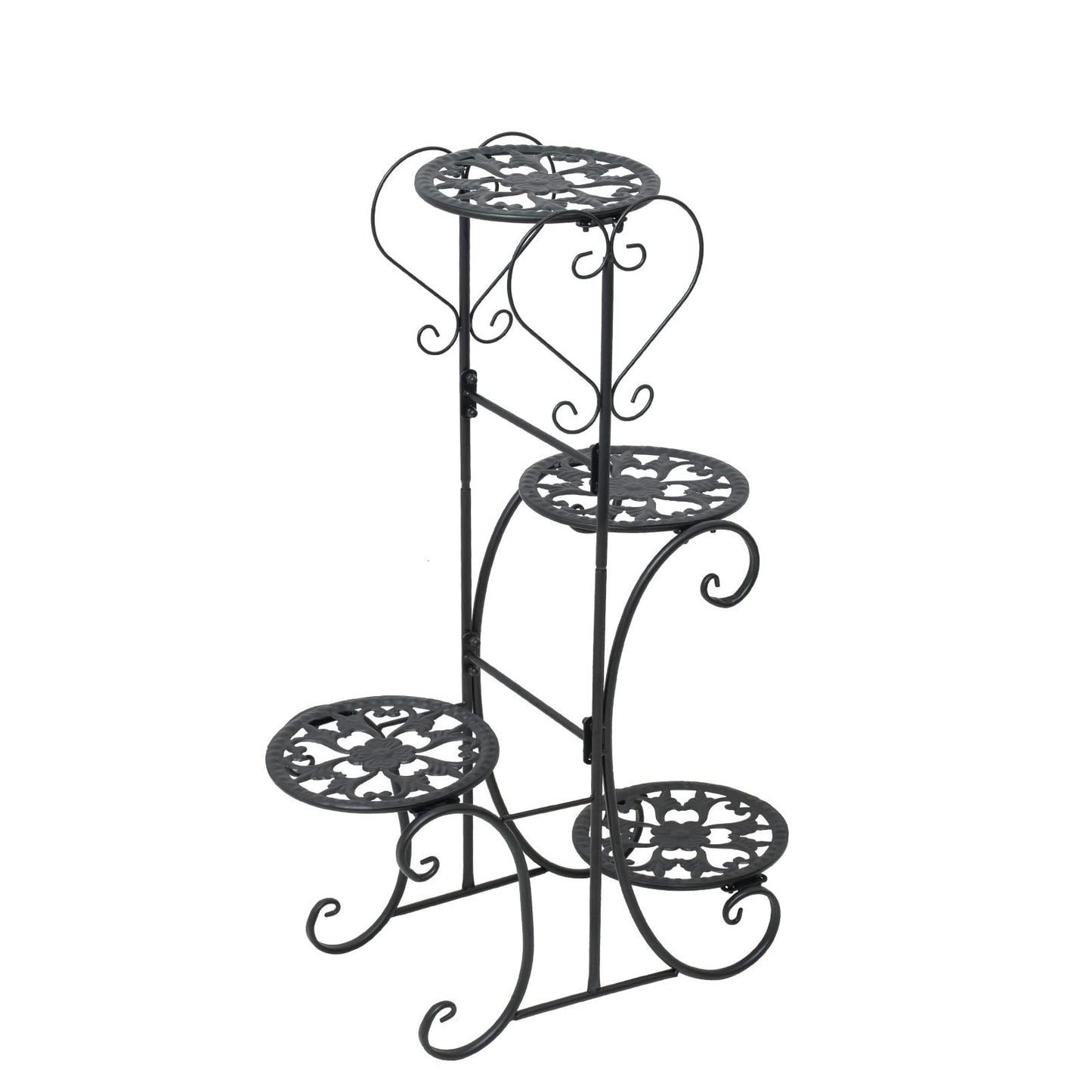 Metal Plant Stand 4 Potted Flower Pot Holder for Patio Garden Home Decor