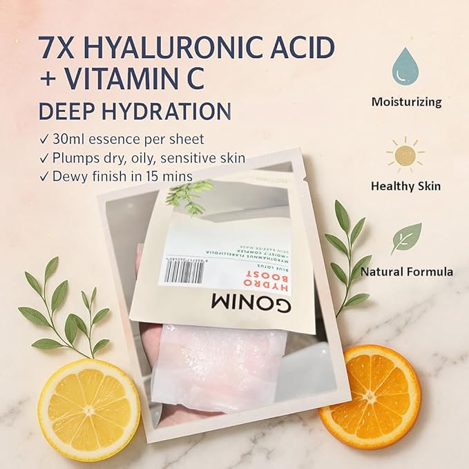 Face Mask Korean Skin Care with Hyaluronic Acid & Collagen Activation- Face Masks Skincare Hydration, Anti Aging & Moisturizing Sheet Mask for All Skin Korean Face Mask 30ml x15 Sheets