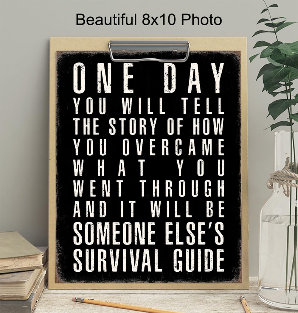 Black Office Decor Inspirational Quotes - Positive Quotes Posters for Men - Home Office Success Wall Art - executive Motivational Gifts for Him - Motivation Gym Wall Decor - Rustic small Wall Art Print