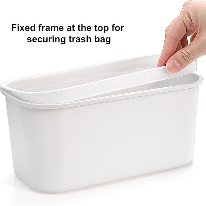 DEAYOU 3 Pack Hanging Cup Holders, Utility Rolling Cart Accessories, Hanging Storage Basket, Pencil Holder Makeup Organizers for Art Craft Supplies, Home, Kitchen, Office, White, 10.2''x5.5''x4.7''