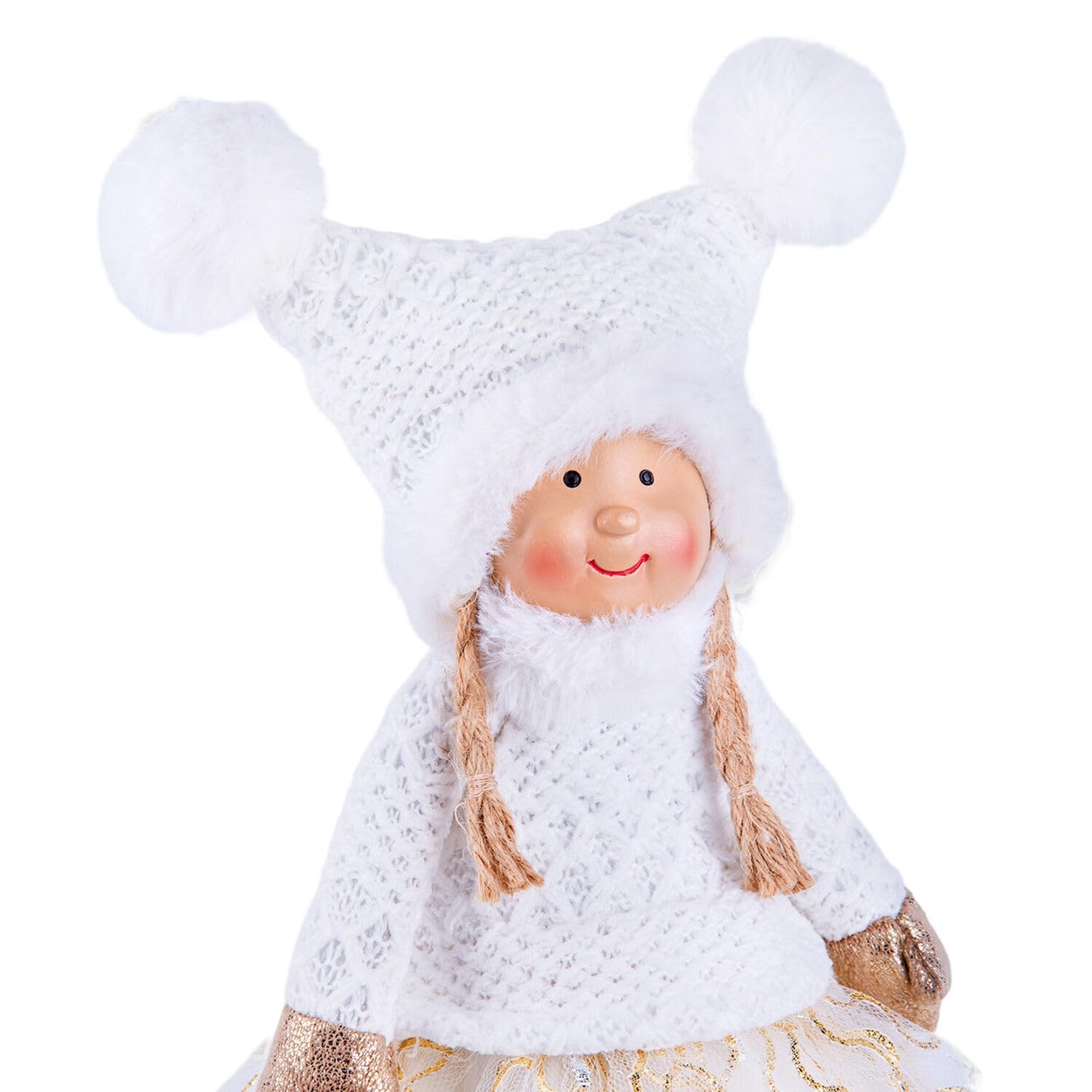 STP GOODS Handmade Christmas Decor Collectible Doll, 15 inches (38 cm), Indoor Home Decoration Figurine, Figurine for Home Decor & Holiday Posable Fairy Doll Indoor
