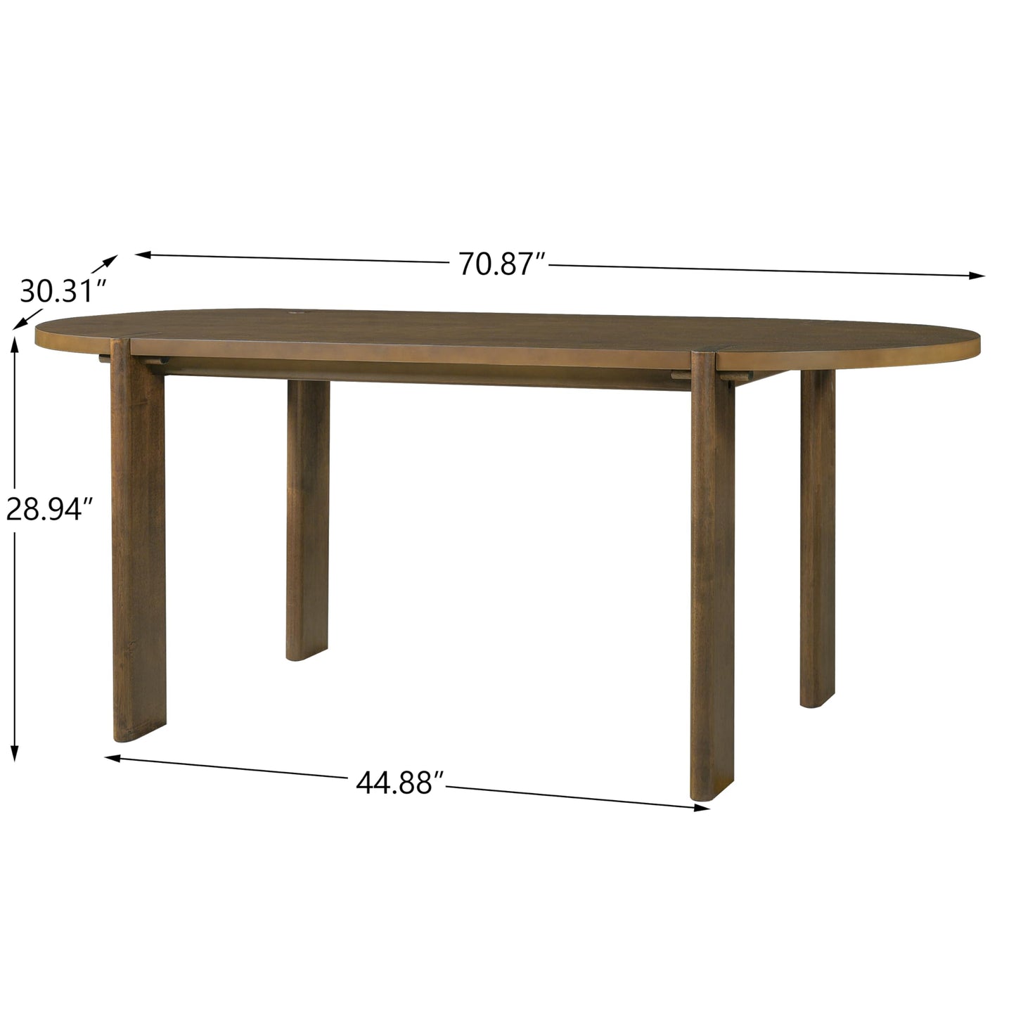 Christopher Knight Home Polly Modern Dining Table Set for 6, Solid Wood Kitchen Table and Dining Chairs Set of 6, Rubberwood Dining Room Table Set 6, Beige+Walnut