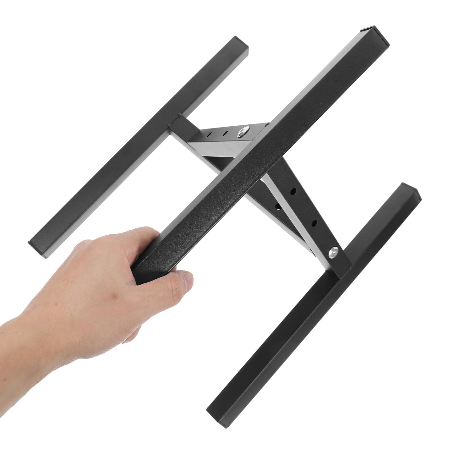 Toyvian Metal Plant Stand Tall Potted Plant Shelf for Indoor Outdoor Use, Black Metal Balcony Rack Suitable for 23-32cm Flower Pots, 30cm Height, Corner Living Room Display Holder